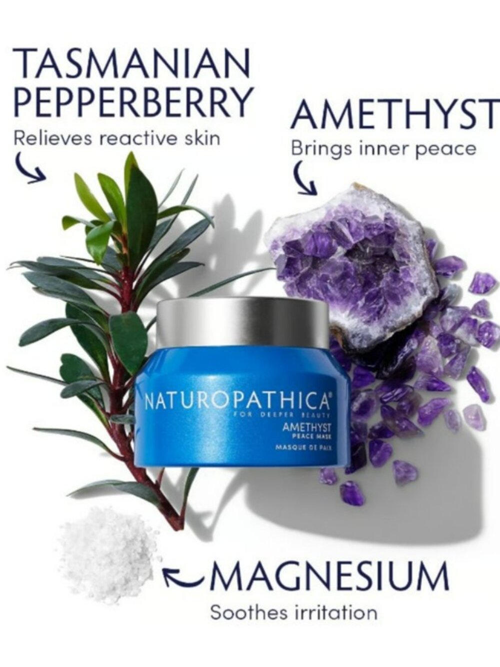 Naturopathica Amethyst Peace Mask Whipped Gemstone Face Mask Calm Comfort NIB